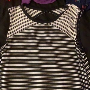 Black and white striped dress
